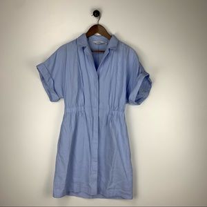 & Other Stories Blue Button Down Dress Women’s Size 6 Wide Sleeves